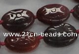 CFG1131 15.5 inches 18*25mm carved oval agate gemstone beads