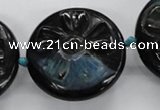 CFG1151 15.5 inches 35mm carved flower agate gemstone beads