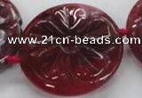 CFG1160 15.5 inches 45mm carved flower agate gemstone beads