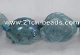 CFG1167 15.5 inches 25mm carved flower plated agate gemstone beads