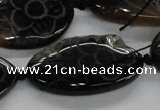 CFG1176 15.5 inches 20*40mm – 25*45mm carved freeform agate beads