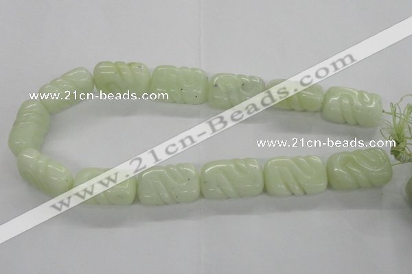 CFG1185 15.5 inches 20*30mm carved rectangle New jade beads