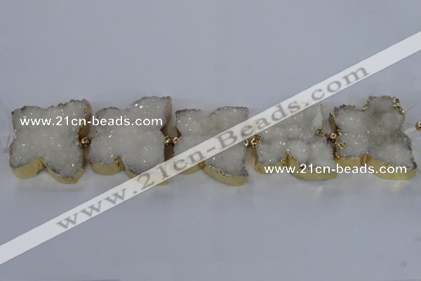 CFG1190 7.5 inches 40*45mm - 45*55mm butterfly druzy agate beads