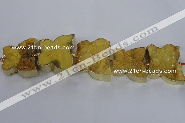 CFG1191 7.5 inches 40*45mm - 45*55mm butterfly druzy agate beads