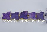 CFG1192 7.5 inches 40*45mm - 45*55mm butterfly druzy agate beads