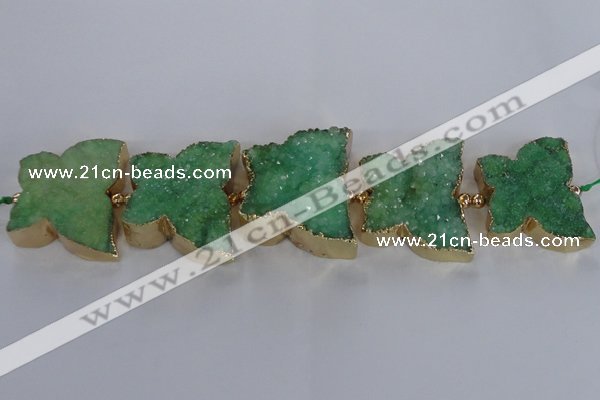 CFG1195 7.5 inches 40*45mm - 45*55mm butterfly druzy agate beads