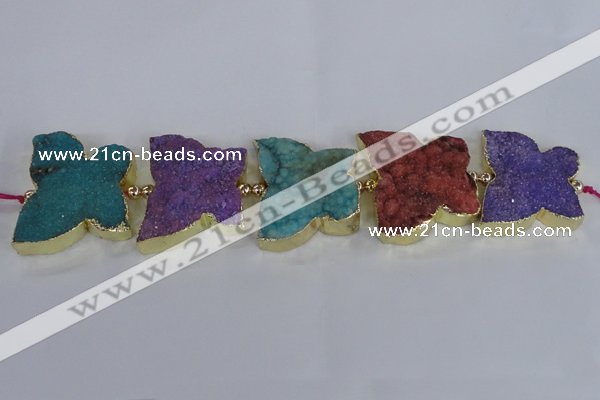 CFG1197 7.5 inches 40*45mm - 45*55mm butterfly druzy agate beads