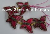 CFG1203 7.5 inches 35*45mm carved butterfly agate gemstone beads