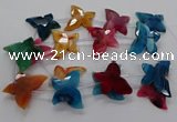 CFG1226 15.5 inches 30*45mm - 35*45mm carved butterfly agate beads