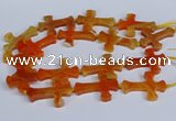 CFG1231 15.5 inches 32*45mm - 35*48mm cross dragon veins agate beads