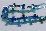 CFG1234 15.5 inches 32*45mm - 35*48mm cross dragon veins agate beads