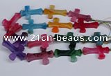 CFG1236 15.5 inches 32*45mm - 35*48mm cross dragon veins agate beads