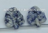 CFG15 15.5 inches 20*26mm carved leaf sodalite gemstone beads