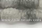 CFG1502 15.5 inches 15*20mm carved rice cloudy quartz beads