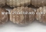 CFG1507 15.5 inches 15*20mm carved rice moonstone beads