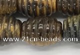 CFG1508 15.5 inches 15*20mm carved rice tiger eye beads