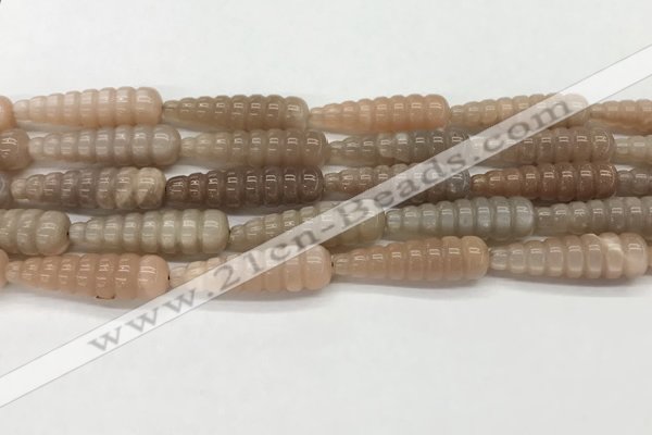 CFG1529 15.5 inches 10*35mm carved teardrop moonstone beads