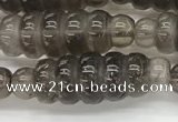 CFG1540 15.5 inches 10*30mm carved rice smoky quartz beads