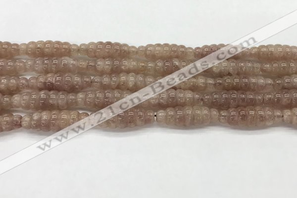 CFG1542 15.5 inches 10*30mm carved rice strawberry quartz beads