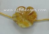 CFG17 15.5 inches 24mm carved flower yellow crazy lace agate beads