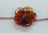 CFG19 15.5 inches 24mm carved flower natural red agate beads