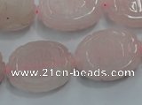 CFG206 15.5 inches 18*25mm carved oval rose quartz gemstone beads