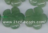 CFG218 15.5 inches 24mm carved flower green aventurine beads