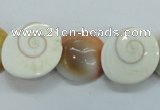 CFG22 15.5 inches 16*18mm carved flower shell gemstone beads