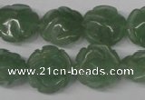 CFG231 15.5 inches 16mm carved flower green aventurine beads