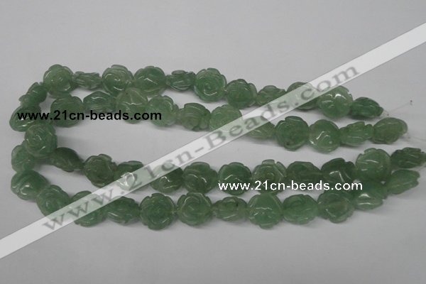 CFG231 15.5 inches 16mm carved flower green aventurine beads