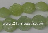 CFG233 15.5 inches 16mm carved flower New jade gemstone beads