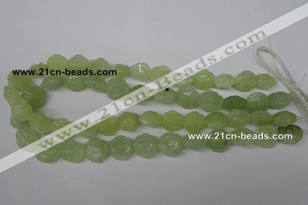 CFG233 15.5 inches 16mm carved flower New jade gemstone beads