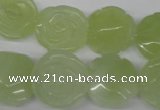 CFG234 15.5 inches 18mm carved flower New jade gemstone beads