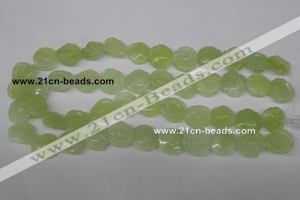 CFG234 15.5 inches 18mm carved flower New jade gemstone beads