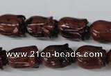 CFG236 15.5 inches 10*15mm carved flower mahogany obsidian beads