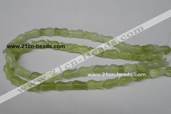 CFG237 15.5 inches 10*17mm carved flower New jade gemstone beads