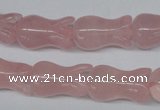 CFG238 15.5 inches 12*20mm carved flower rose quartz beads