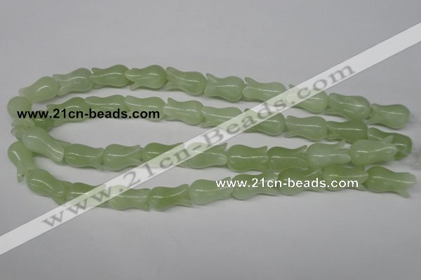 CFG239 15.5 inches 12*20mm carved flower New jade gemstone beads