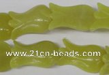 CFG240 15.5 inches 15*25mm carved flower olive jade gemstone beads