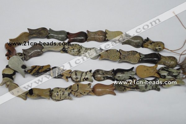 CFG242 15.5 inches 15*25mm carved flower artistic gemstone beads