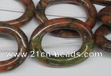 CFG271 15.5 inches 24*30mm carved oval unakite gemstone beads