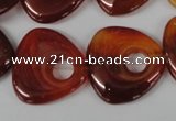 CFG276 15.5 inches 25*25mm carved triangle red agate beads