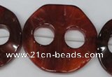 CFG281 15.5 inches 44mm carved coin red agate beads