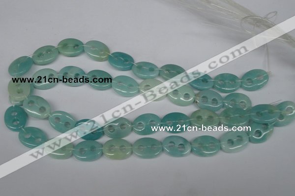 CFG294 15.5 inches 15*20mm carved oval amazonite gemstone beads