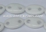 CFG298 15.5 inches 15*25mm carved oval white stone beads