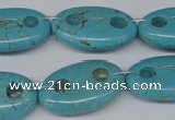 CFG299 15.5 inches 16*26mm carved oval turquoise beads