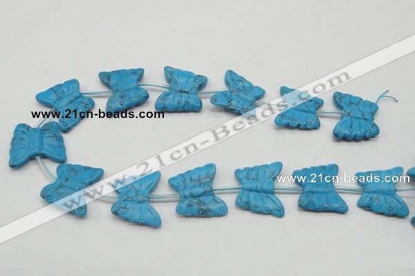 CFG30 15.5 inches 23*28mm butterfly turquoise gemstone beads