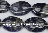 CFG300 15.5 inches 18*25mm carved oval sodalite gemstone beads