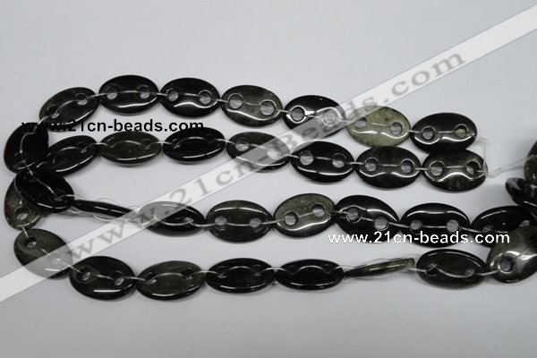 CFG302 15.5 inches 18*25mm carved oval golden obsidian beads
