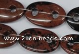 CFG305 15.5 inches 20*30mm carved oval mahogany obsidian beads